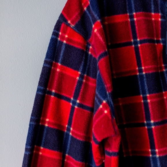 Disney Fleece Sweatshirt Pullover - Unisex Men's Size Large -Plaid Mickey Fleece - Picture 5 of 11